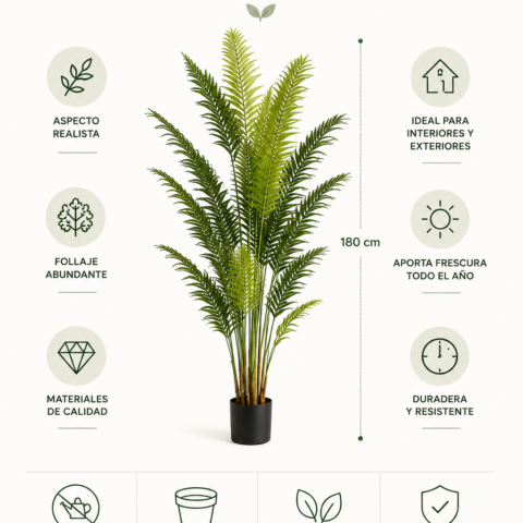 PALMERA HOJA VERDE 180CM